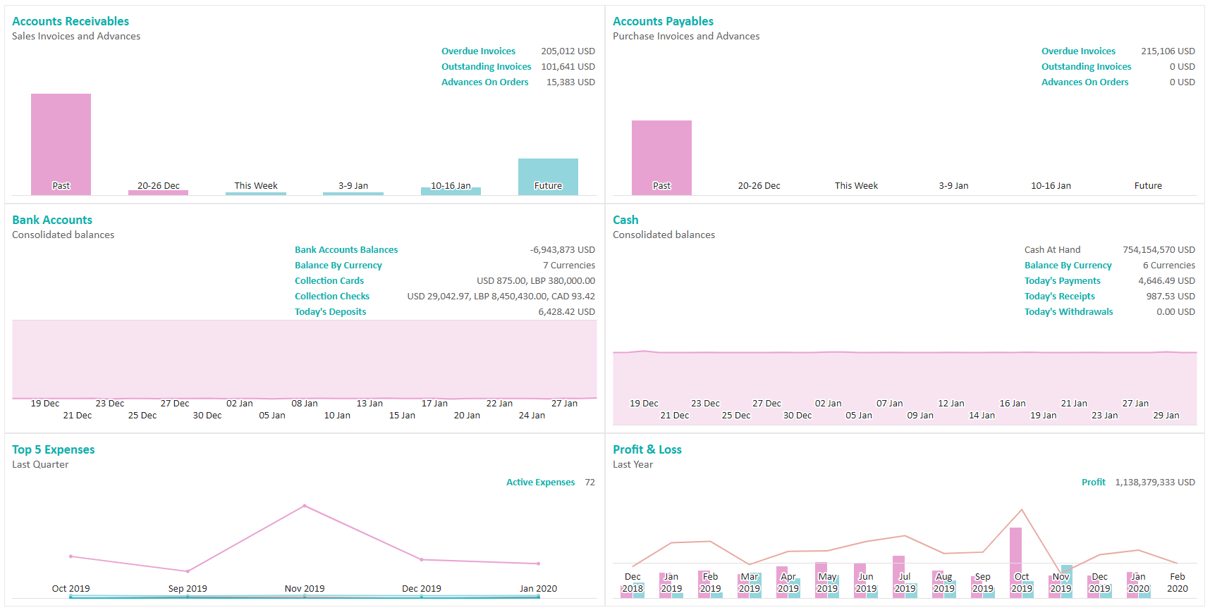 Home Welcoming Screen - Dashboard/Accounting
